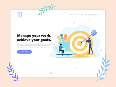 Goals Lab Task Manager - Landing Page design illustration landing page ui ui ux vector webdesign