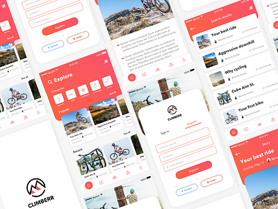 Climberr App Interface biking design downhill ios app mountain biking ui ui ux