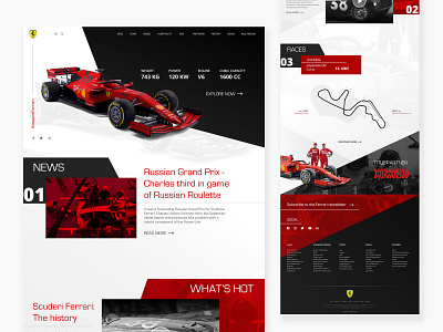 Scuderia Ferrari Landing Page Concept car concept f1 ferrari formula1 forzaferrari landingpage sf90 ui userinterface webdesign