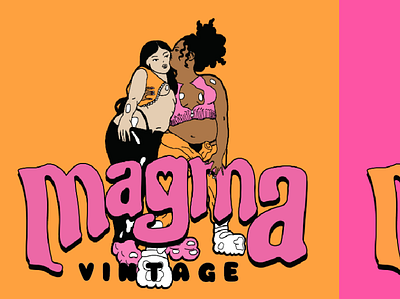magma<3 gay illustration lesbian logo magma orange pink vintage