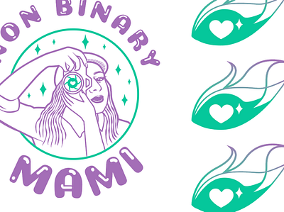 mami branding eye heart illustration mami nonbinary photography poster