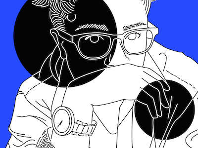 Velma blue glasses illustration illustrator portrait trippy watch