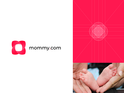 Logotype Mommy.com | Blog for mom's abstract brand brand identity branding child children clean design flower goldenratio identity kids logo logo design logotype mark minimal mom pink simple