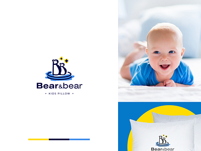 Bear&bear kids pillow store logotype bear brand brand identity branding branding design brush child design family idenity identity illustration kids kids store letter logo logotype mark minimal vector