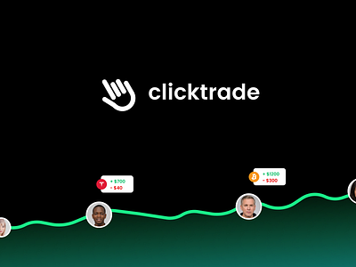 ClickTrade logo brand brand identity branding branding design clean click coin hand ico logo logotype minimal mouse trade trademark