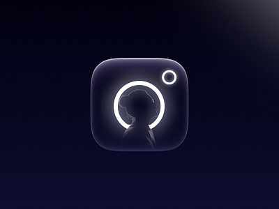 Neon Glass Instagram Icon