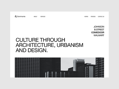 Dominante | Website concept clean hero interior ux web design