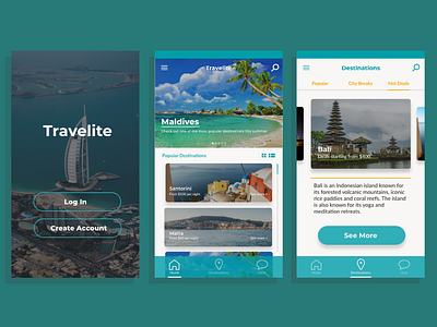 Travelite design app mobile app mobile app design project travel travel app ui ui design ui ux uiuxdesign userinterface ux