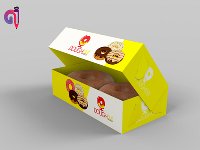 Love doughnuts? logo product design snacky yellow