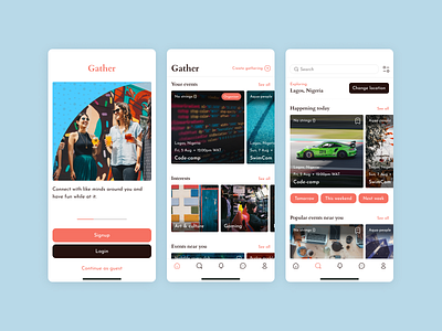 Gather mobile app design