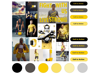 Mood Board - for Sports App color palette fitness app gym mood board sports sports app ui design ux design