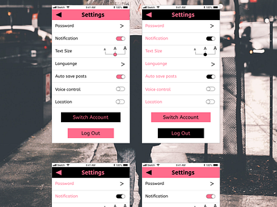 DAILY UI: Settings. by Cici Yang on Dribbble