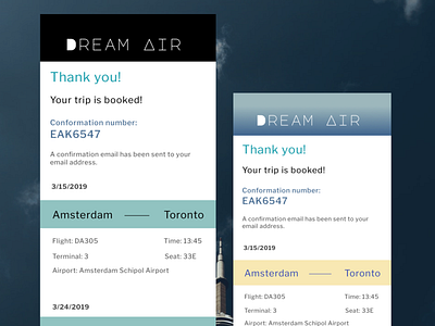 Confirmation Page design confirmageui confirmationdesign dailyui dailyuichallange design flightticketconfirmation mobiledesign ui design uidesign