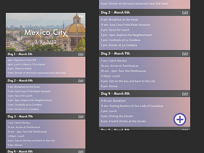 Itinerary dailyui dailyuichallange itineraryui mobileappdesign travelappui traveldesign