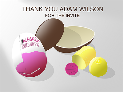 Thank you Adam Wilson art chocolate chrisgraphix first illustration invite kinder shot surprise thank thanks you