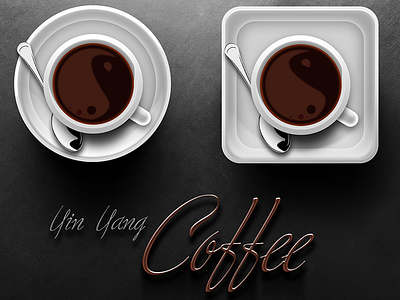 Yin Yang Coffee branding coffee cup expresso hot icon ios7 iphone logo mugs typographie typography