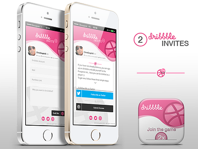 Dribbble Invites draft giveaway icon invitation invitations invite invites ios iphone mobile prospect website