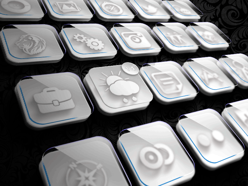 White icons Animated Weather [WIP] 3d apple application icon ios ipad iphone mobile photoshop twitter ui weather