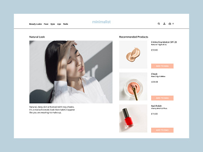 minimalist online beauty store beauty branding cosmetics design ecommerce fashion figma makeup minimal ui ux web