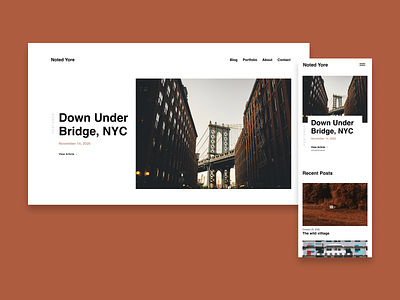 Noted Yore articles blog bridge brown browns clean clean ui homepage negative space new york photo photographer photography portfolio stock template unsplash website whitespace
