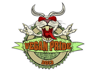 Logotipo Vegan Pride design illustration logo logotipo marca rock roll vegan