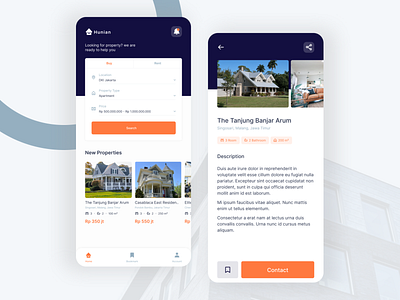 Hunian - Real Estate App app clean design mobile ui ux