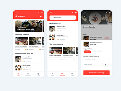 Waroeng - Food App clean design food app mobile ui ux