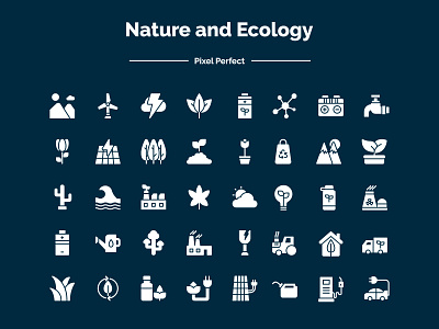 Nature and Ecology design ecology flat glyph icon icon set icons iconset iconsets nature ui ux vector