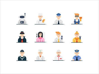 Profession Avatar avatar flat icon icon set icons iconset iconsets illustration profession ui ux