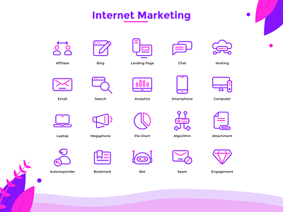 Internet Marketing business communication icon internet line marketing technology ui web