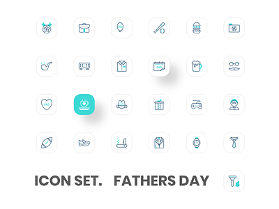 Fathers Day father fatherday fatherdays fathers fathersday green icon icon set iconography icons iconset illustration modern simple ui uiux vector