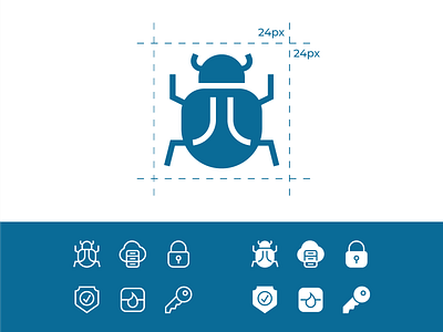 Internet Security bug filled firewall glyph icon icon set icons iconset illustration internet internet security key lock outline shield ui ux