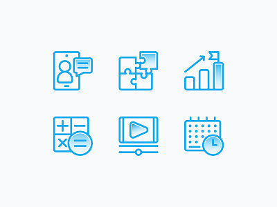 Business Training Icons business business illustration calculator calendar goal gradient icon design icon set iconography icons iconset illustration line icon play button puzzle simple illustration ui ux video call