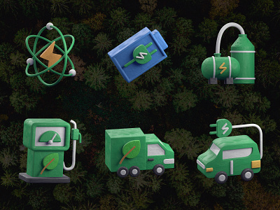 3D Ecology 3d 3d ecology 3d modeling 3d modelling atomic battery biogas blender c4d clay clay effect clay icon set ecology ecology app ecology icon ecology icon set ecology problem electric car icon illustration