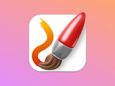 Paintbrush App Icon 3d 3d blender 3d icon app design app icon brand brush design figma icon icons illustration logo mac os paintbrush ui