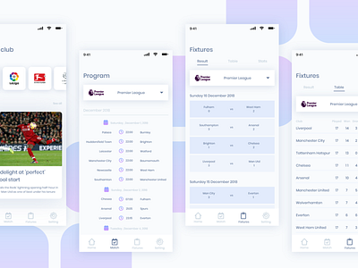 Mobile Soccer App mobile app design soccer app ui ux ux ui design