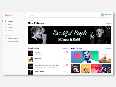 Music Player app dailyui design music app music player typography ux ui design web web design