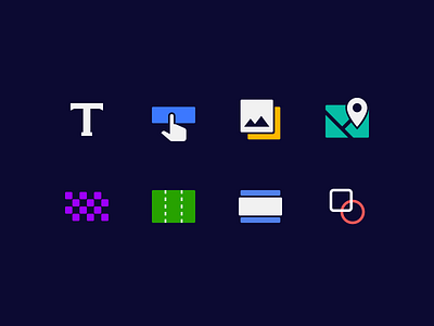 Icon set for Landing Page Builder colored component editing icon design icons landing set ui vectors web