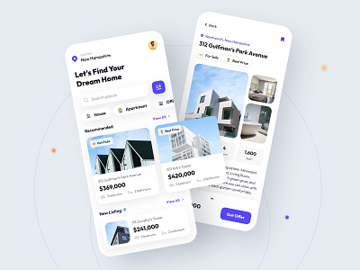 Real Estate — Mobile App Concept apartment building clean design home house minimalist mobile mobile app property real estate real estate website realestate rental residence ui ux