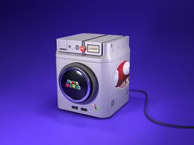 Nintendo washing machine 3d 3d art cinema 4d game icon machine machine 3d object 3d