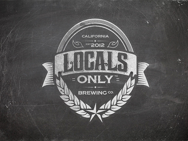 Locals Only Brewing Co brewery beer brewing label packaging vintage socal
