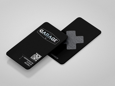 The Garage Business Card black blackandwhite branding business card business card design card collateral dark logo minimalist minimalist design minimalist logo strength workout