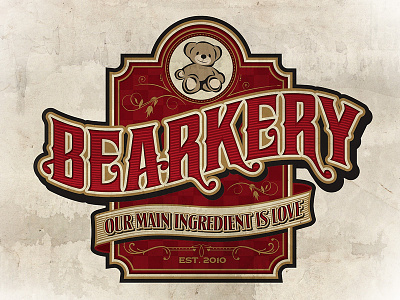 Bearkery bakery bear bearkery crest red seal victorian