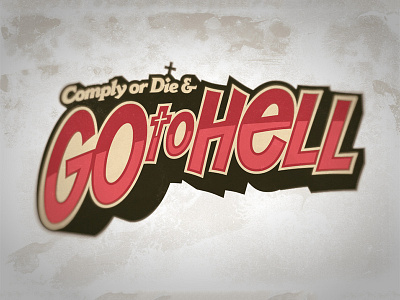 Go to hell lettering logo