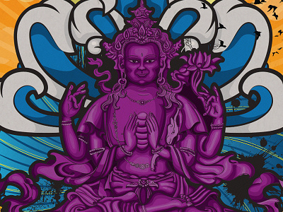 Buddha buddha illustration illustrator poster vector