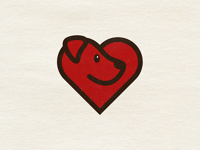 Loving Pet brand dog heart logo logotype pet red