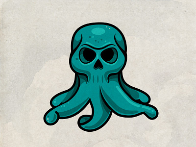 Octoskull cartoon character comic illustration logo octopuss skull
