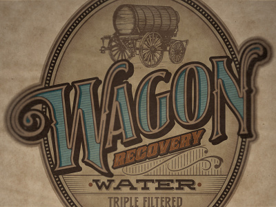 Wagon Label beer crest label lettering packaging seal vintage water