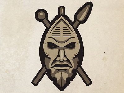 Zulu Shield africa african logo mask shield spear zulu