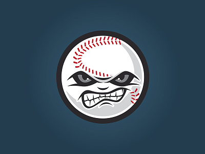 Baseball angry ball baseball character logo round sport sports